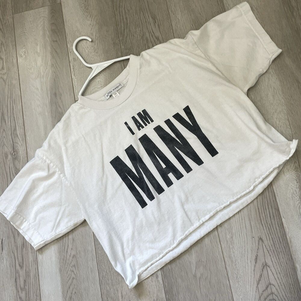 Rebecca Minkoff Tshirt i am many graphic crop top womens White (one size) casual